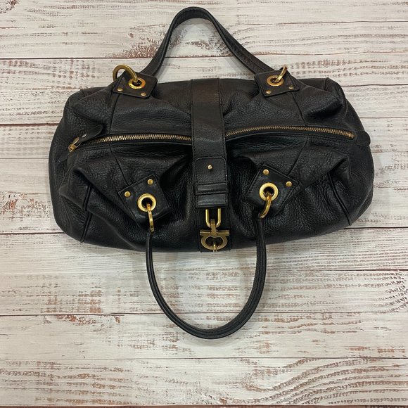 Authentic Salvatore Ferragamo Italian Leather Double Handle Glam Tote - Picture 7 of 13